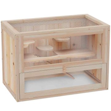Rodent cage PawHut 60x35x42cm., light brown
