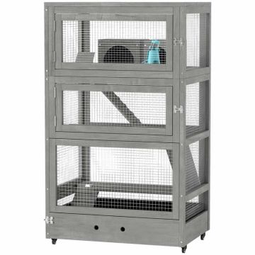 Rodent cage PawHut 65x45x109cm., gray