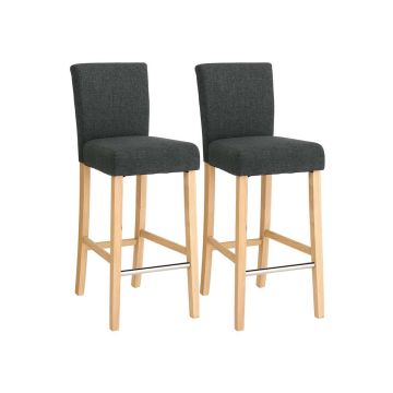 Set of 2 bar stools, dark grey