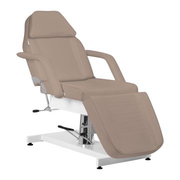 Fotel kosmetyczny Sillon, hydrauliczny, brązowo-biały