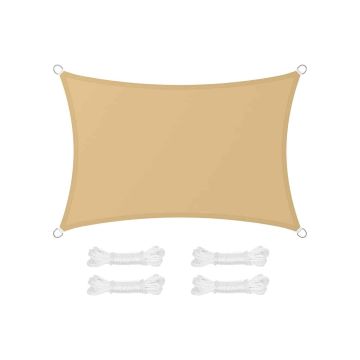 Żagiel słoneczny 2 x 3 m prostokątny, beżowy