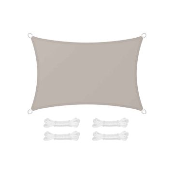 Sun sail 2 x 3 m rectangular, taupe color
