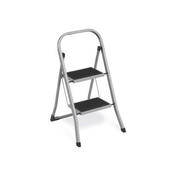 Folding ladder with 2 steps, gray