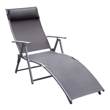 Outsunny sunbed 137x63.5x100.5cm., gray/silver color