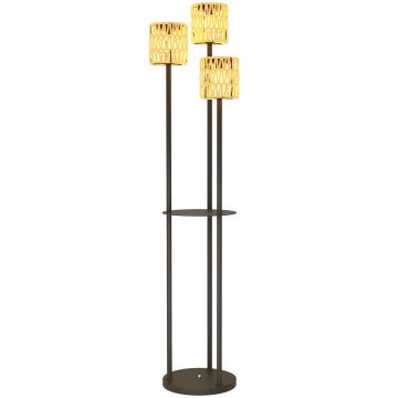 Lampa solarna stojąca Outsunny 37x37x144cm, czarno-beżowa