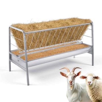 Karmnik dla zwierząt VEVOR T1097, 2 w 1, 300 l, srebrny, 147 × 86,5 × 70 cm