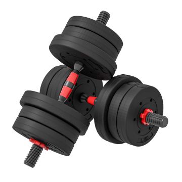 Dumbbell and barbell set, 20 kg