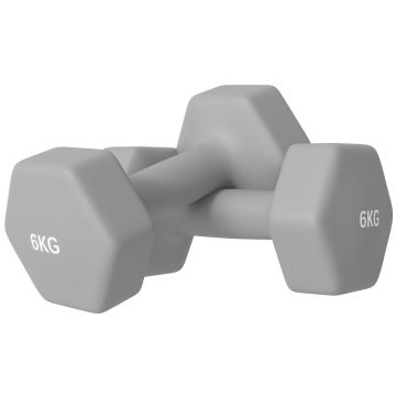 Dumbbell set, 2 × 6 kg, 22 × 10 × 10 cm