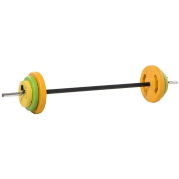 Dumbbell set, 20 kg, Orange, green and yellow, Ø28 × 130 cm