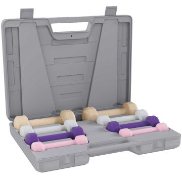 Dumbbell set, 4 pairs, Pink/purple/gray/brown, 41 × 30 × 8 cm
