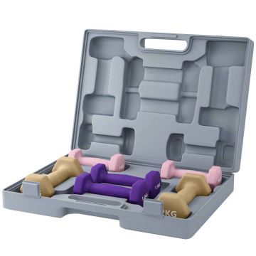 Dumbbell set, 6 pcs., 2 × 1 kg, 2 × 1.5 kg, 2 × 2 kg