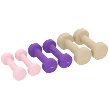 Dumbbell set, 6 pcs. with case