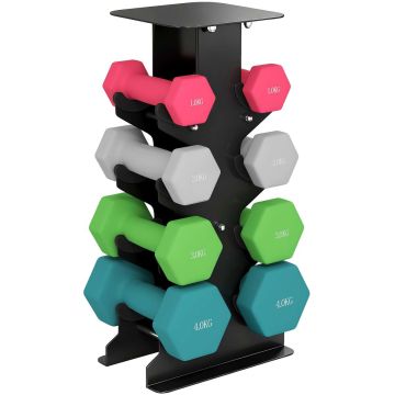 Zestaw hantli 8 szt. 1-4 kg