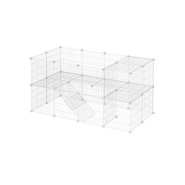 Metal mesh cage for small animals, white