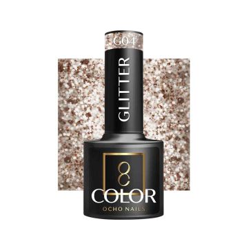 Lakier hybrydowy OCHO NAILS G04, z brokatem