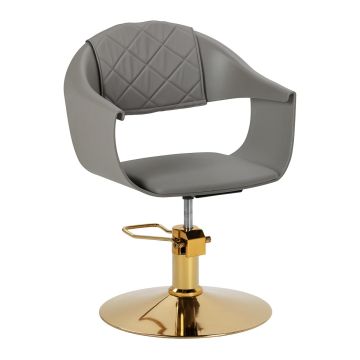 Fotel fryzjerski hydrauliczny Hair System Halo, szary, wysokość 40-50 cm