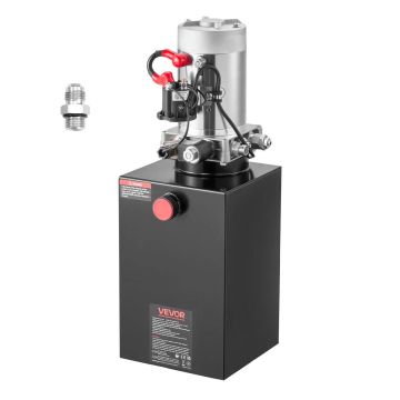 Hydraulic power unit VEVOR TDDC12V-1.6KW-D-15L, single-acting, 590 × 210 × 235 mm
