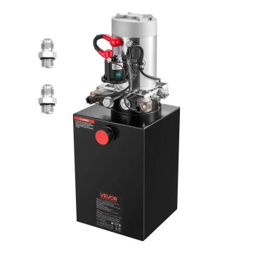 Hydraulic power pack VEVOR TDDC12V-1.6KW-S-12L, Double acting, 12 qt, 555 × 200 × 225 mm