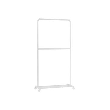 Clothes rack on wheels 40.5x91x194cm., white