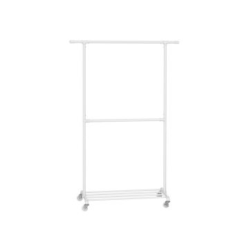 Clothes rack on wheels 49x130x198cm., white