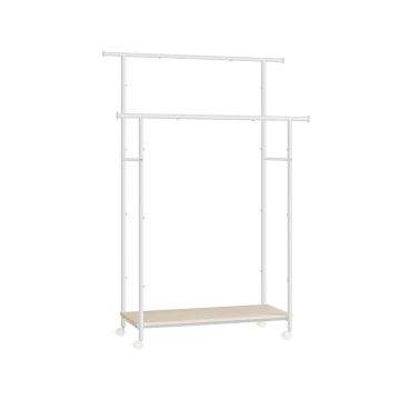 Clothes rack 39.6x98.5x156.8cm., white/light brown