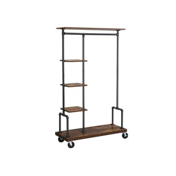 Outerwear rack on wheels HSR66BXV1, dark brown