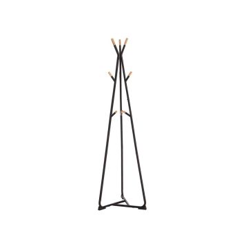 Metal hat stand with wooden hook