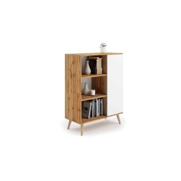 Szafka Fondi 116,4x90x40 cm, drewno naturalne/biały