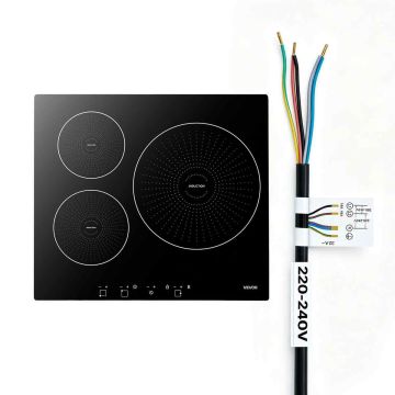 Płyta indukcyjna VEVOR SK-63IHB3T2P, 3 pola grzewcze, 59 × 5,5 × 52 cm
