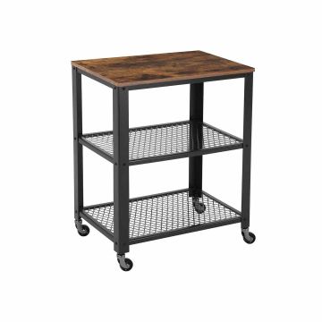 Kitchen trolley on wheels LRC78X, brown/black