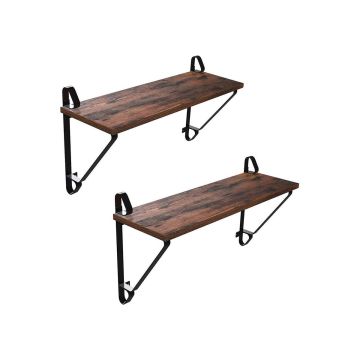 Wall-mounted clothes rack set, 2 pieces, brown/black