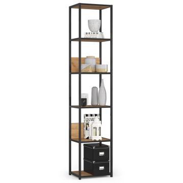 Półka industrialna LOFT, 6 półek, czarna, 40 × 192 × 32 cm