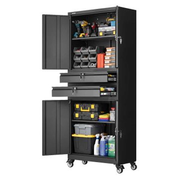Szafka narzędziowa VEVOR CB01, 4 drzwi, 2 szuflady, 76 × 38 × 190,5 cm
