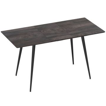 Extendable dining table, 6-8 people, Grey, 160 × 75 × 77 cm