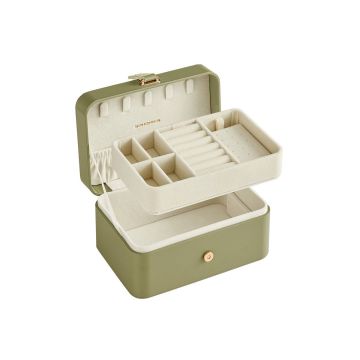 Watch box 11x16x8cm., green/beige