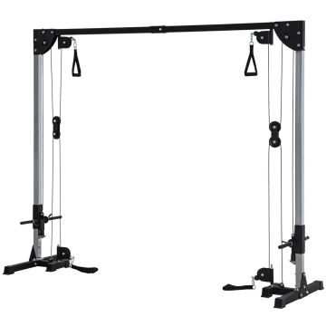 Power rack, 4 adjustable handle holders, 245 × 85 × 207 cm