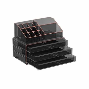 Organizer na kosmetyki z 3 szufladami, czarny