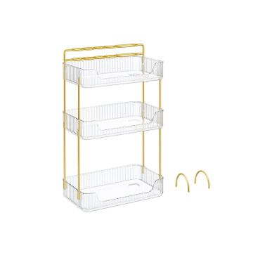 Cosmetic organizer 30.5x16.8x48cm., gold color