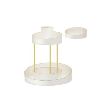 Cosmetic organizer 25.2x25.2x29cm., white/gold color
