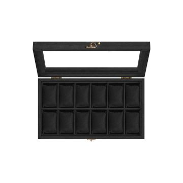 Watch box 21x35x8.5cm., black