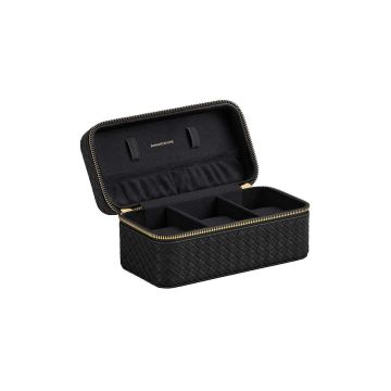 Watch box 10x20x9cm., black/gold color