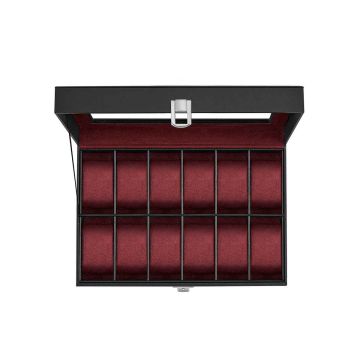 Watch box 20.2x30.2x7.8cm., red/black