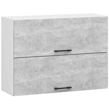 Szafka kuchenna wisząca OLIWIA W80 G2, dwudrzwiowa, biało-szara, 80 × 58 × 30 cm