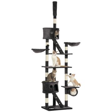 Drapak dla kota, 2 hamaki, 2 jaskinie, 60 × 240–260 × 45 cm