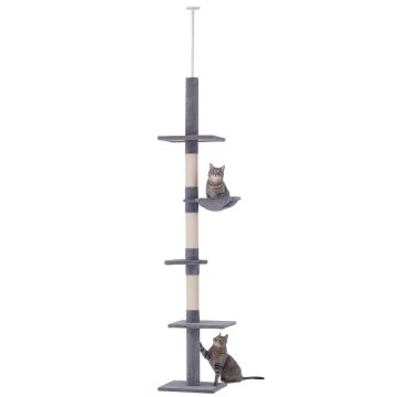 Cat scratching post, 5 levels, 40 × 230–260 × 34 cm