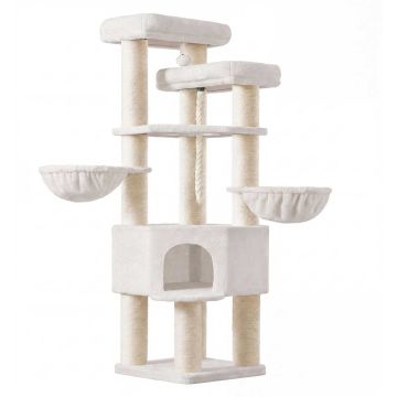 Drapak dla kota FEANDREA, wielopoziomowy, 55 × 186,7 × 55 cm