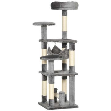 Cat scratching post-bed, with hammock, Ø 28 × 132 cm