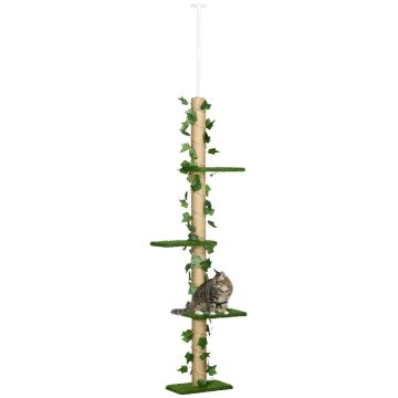 Cat crate PawHut 37x21x242cm., green/beige