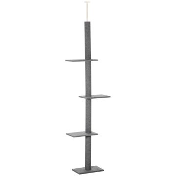 Klatka dla kota PawHut 43x27x260cm, szara