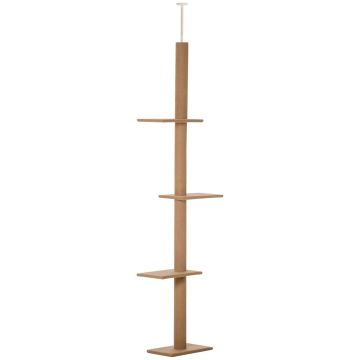 Klatka dla kota PawHut 43x27x260cm, brązowa